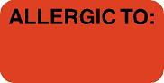 Allergy LABEL, Allergic To, ALERT LABEL, COMMUNICATION LABEL, TA